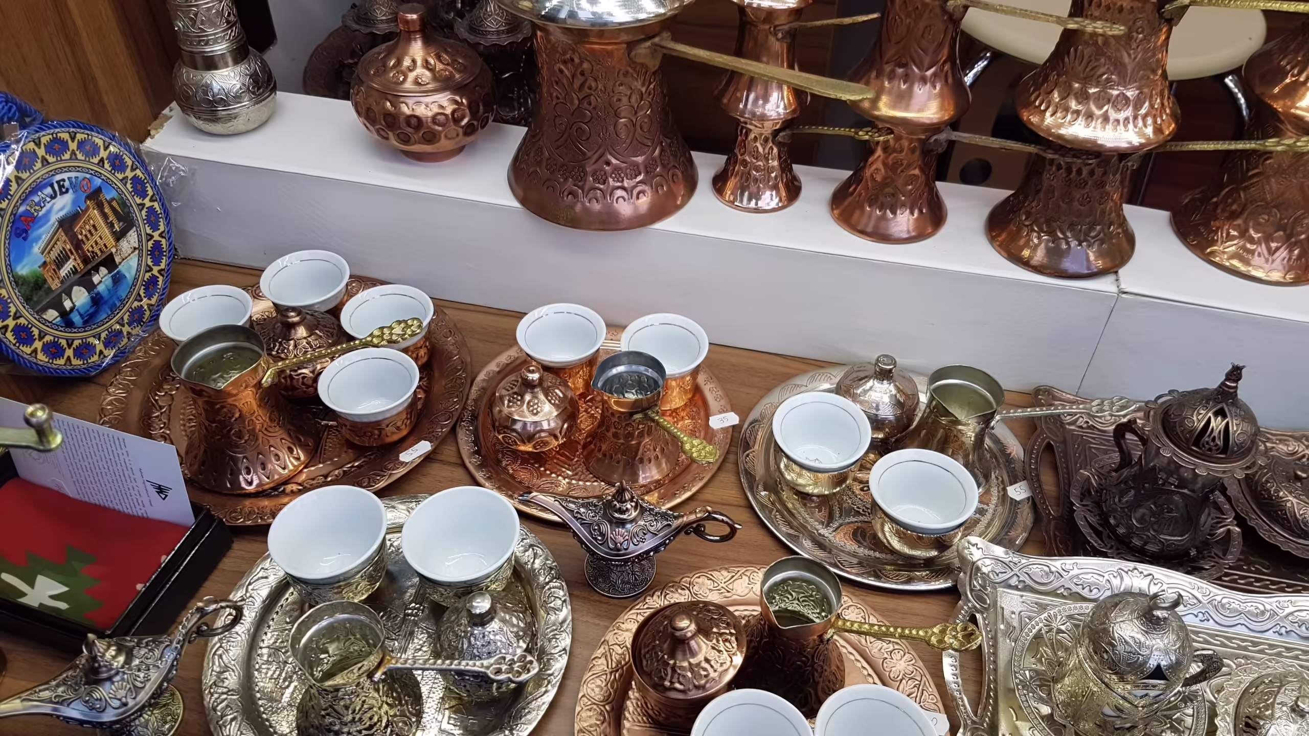 Bosnian coffee sets on sale at Baščaršija, Sarajevo.