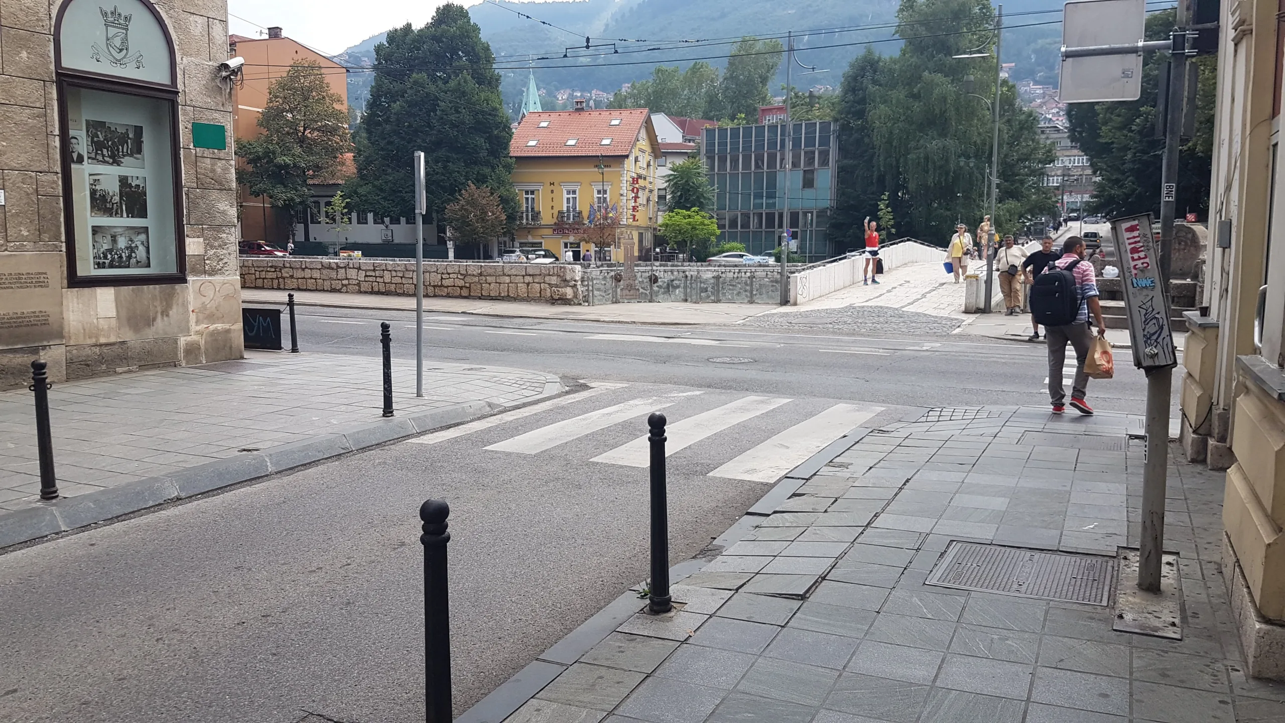 The exact location where Archduke Franz Ferdinand was assassinated on 28th June, 1914 in Sarajevo.