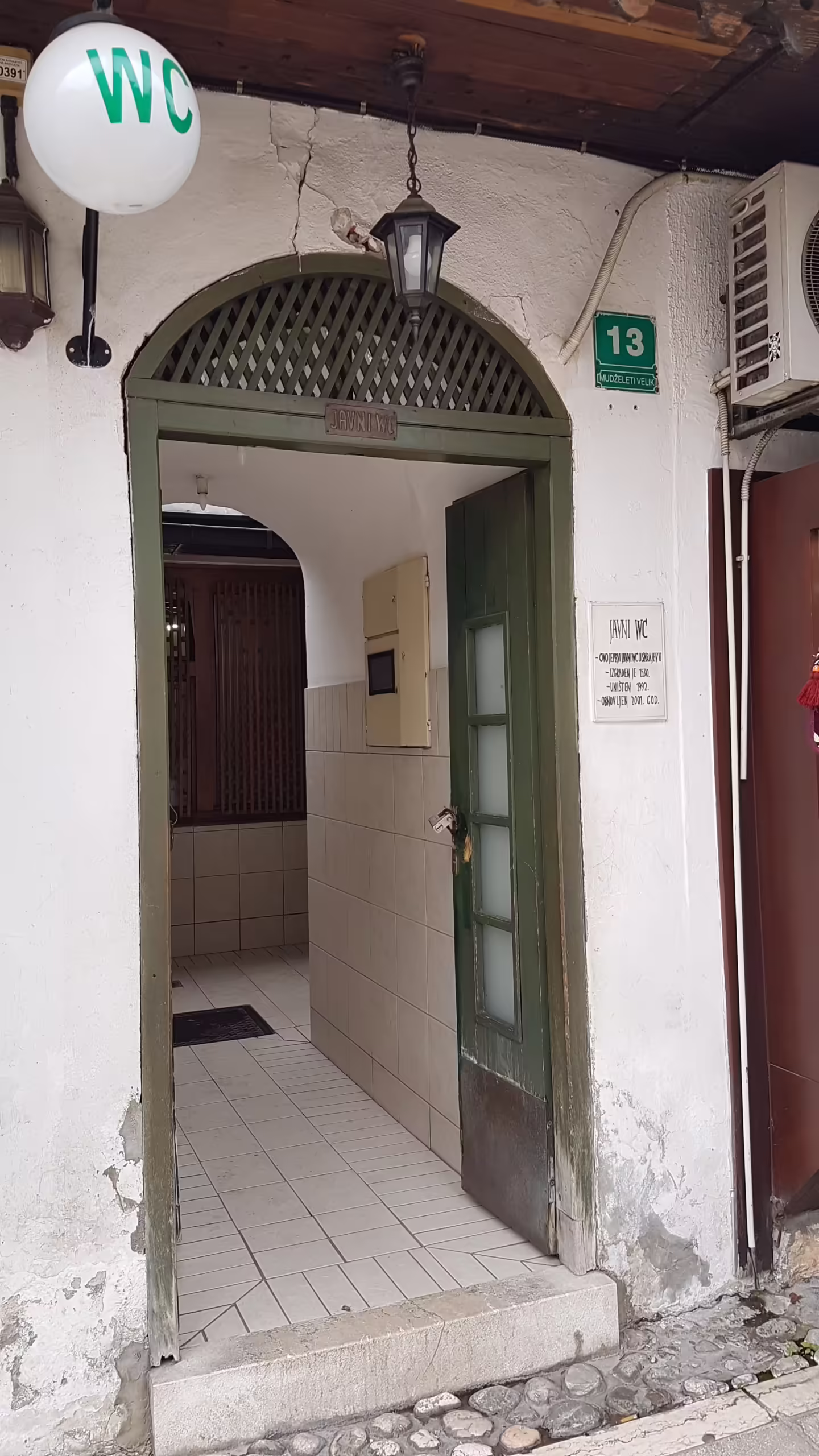 Entrance to public bathroom in Baščaršija, Sarajevo.