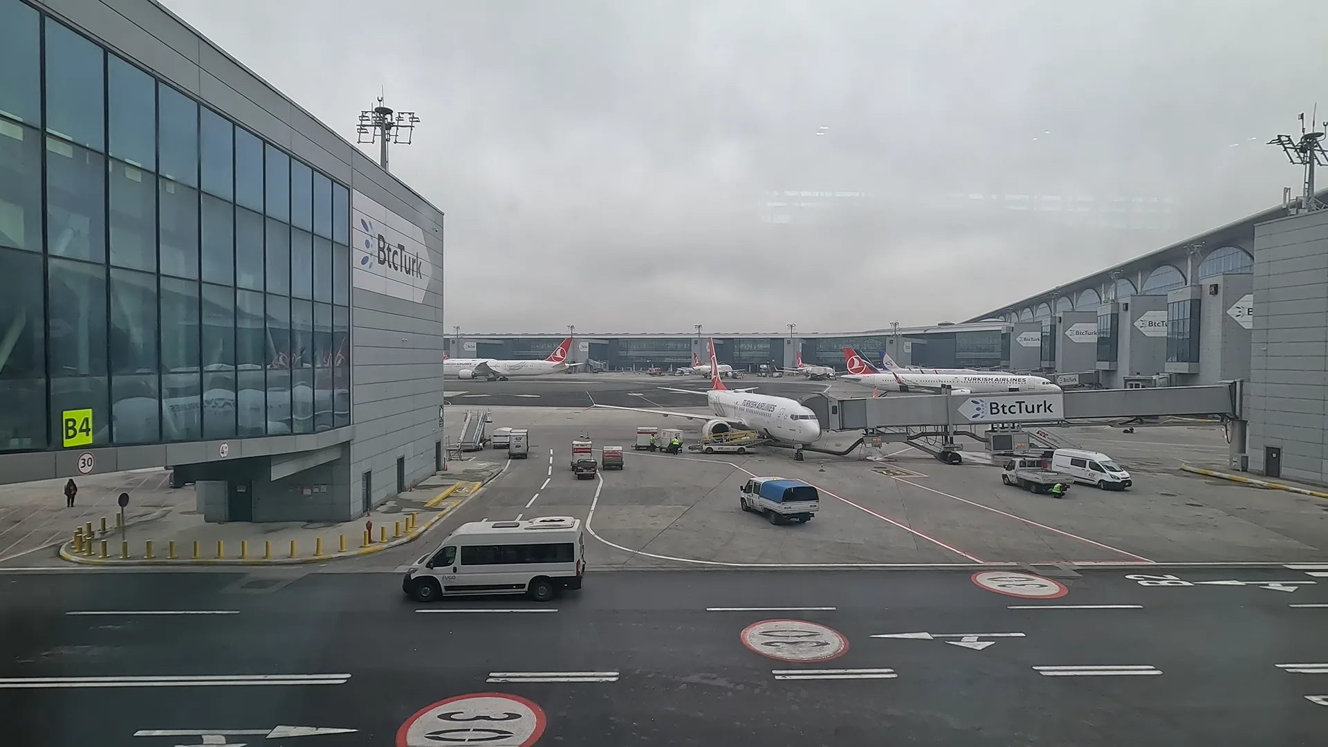 Fleet of Turkish Airlines planes at Istanbul Airport