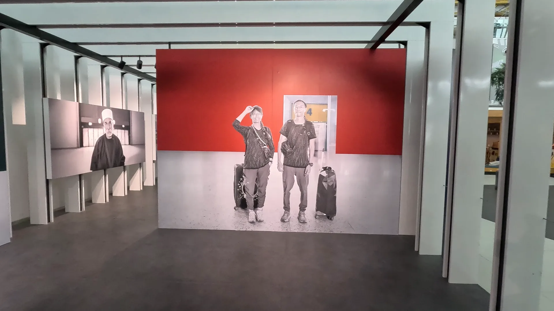 Various portrait photos of passengers who've passed through Istanbul Airport, as part of the “The Faces of İGA / I Am Where I Stand” exhibition.