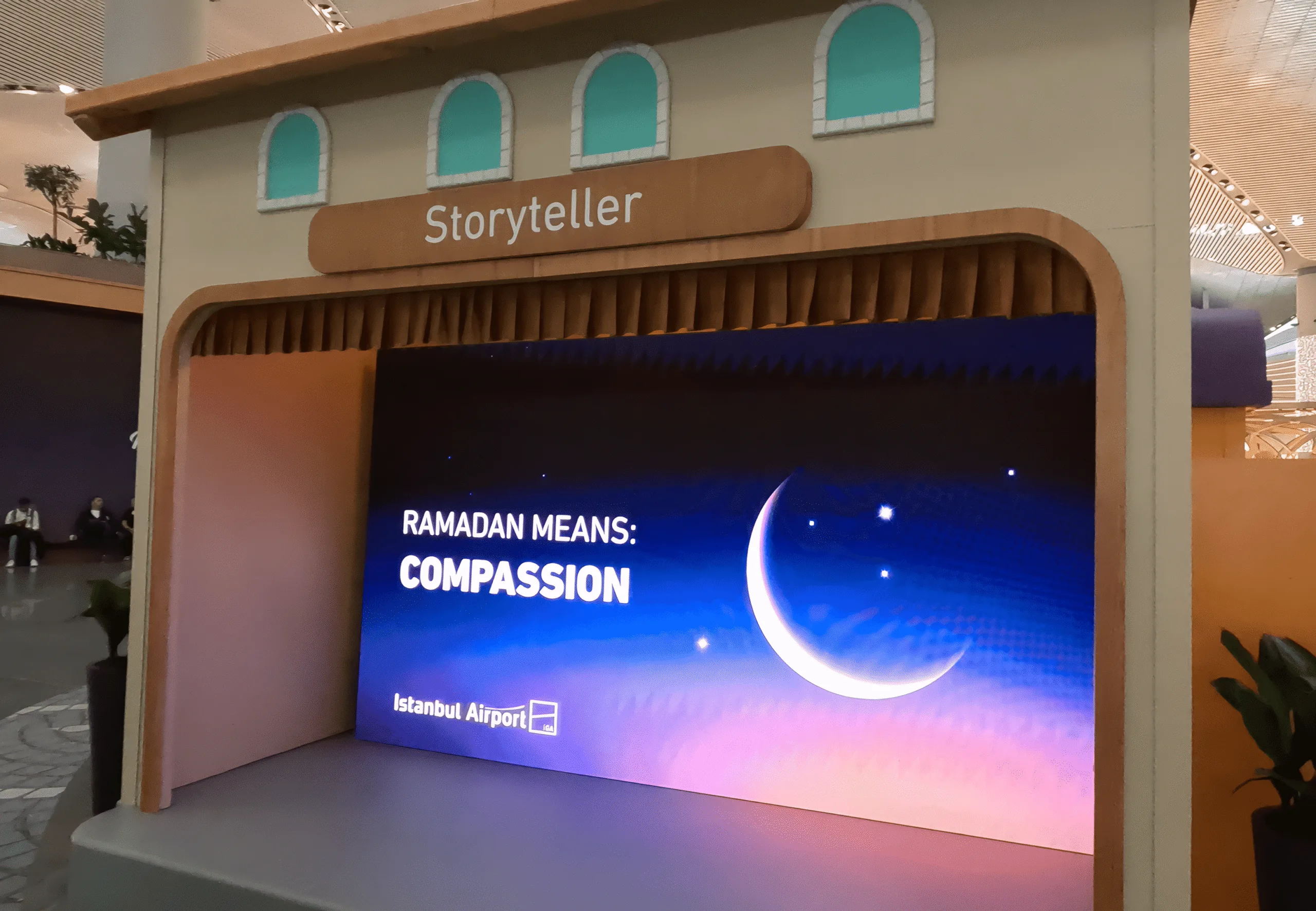 Storyteller Zone at Istanbul Airport, a section of the Ramadan Village where presenters tell stories.